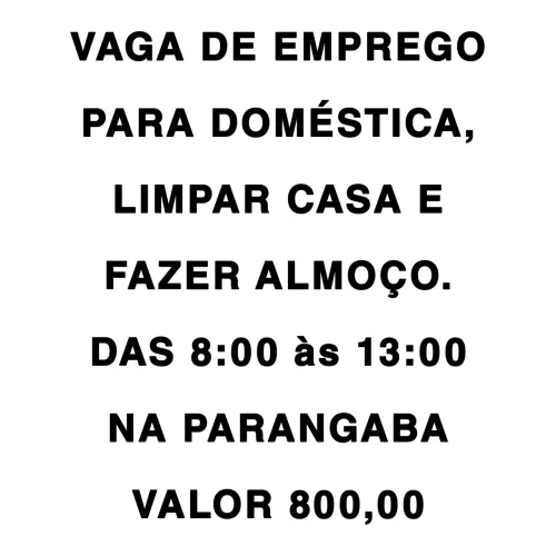 Estou a procura de uma doméstica 