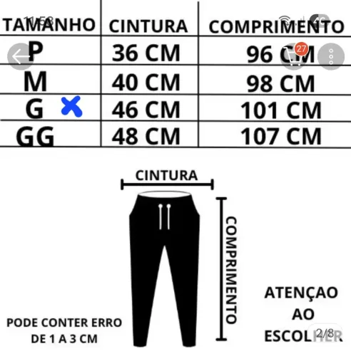 Calça masculina