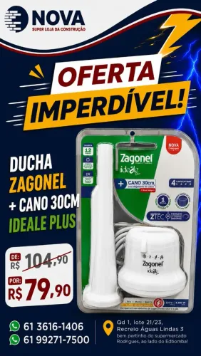 Ducha zagonel + cano 30cm ideale Plus