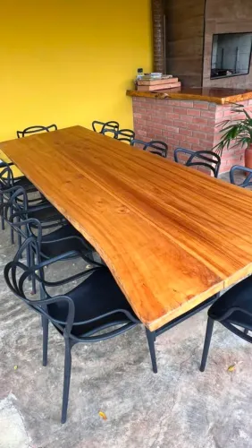 Mesa grande de madeira maciça 12 lugares 12 cadeiras