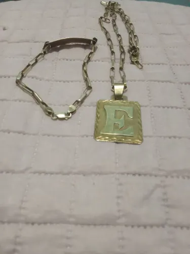 Cordão e pulseira de prata