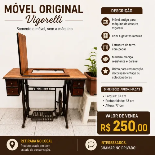 Móvel máquina de costura