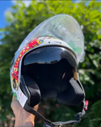 Capacete pro tork 58 branco viseira solar 