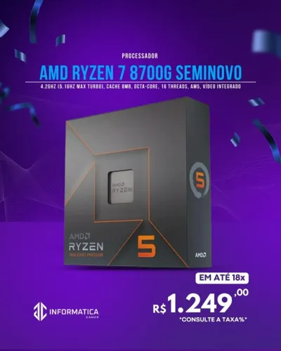 PROCESSADOR AMD RYZEN 7 8700G  SEMINOVO 
