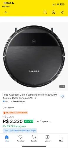 Robô aspirador Samsung
