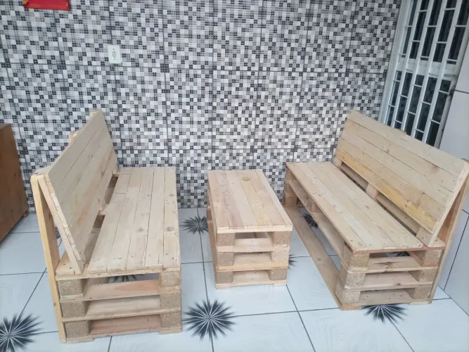 Conjunto sofá de pallet