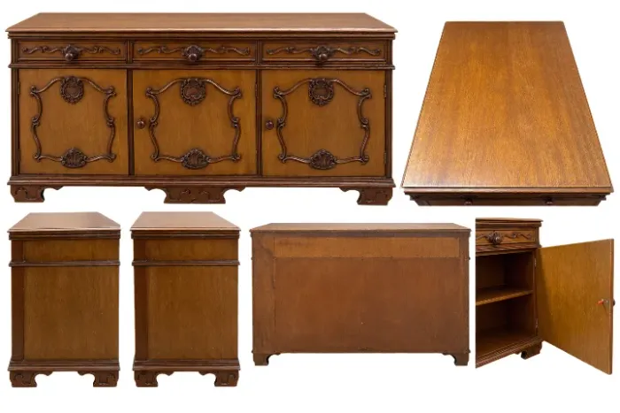Buffet / Arca de madeira com detalhes entalhados