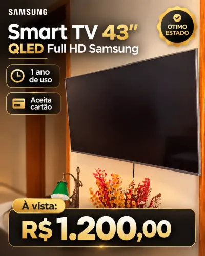 SMART TV SAMSUNG 43 POLEGADAS!! 1 ANO DE USO!! R$ 1.200,00
