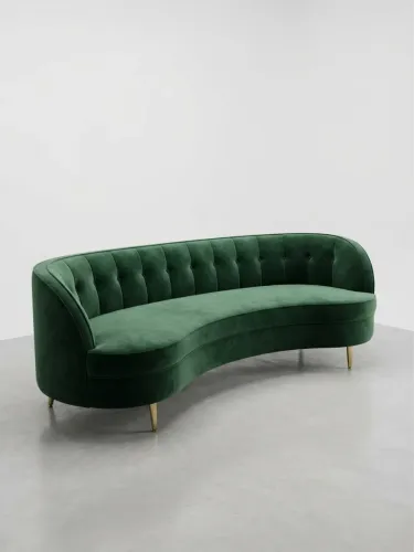 Sofa 3 lugares estilo clássico verde oliva