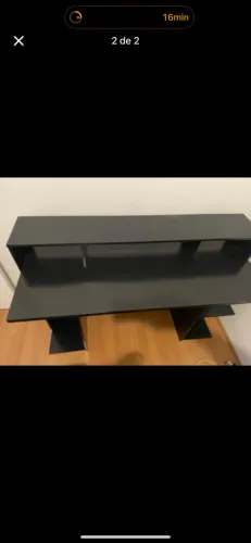 Escrivaninha Preta Compacta para Home Office