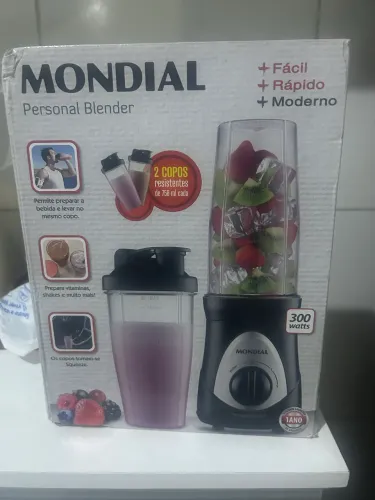 liquidificador portátil, personal blender Mondial.