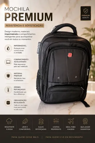 Mochilas impermeável Premium resistentes e espaçosas!