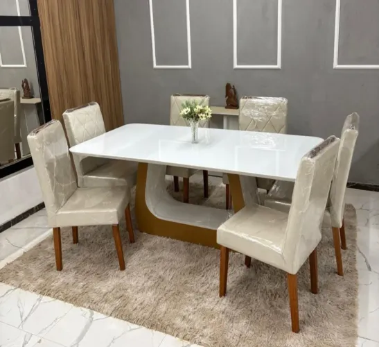 Mesa e Cadeiras 6 Lugares Completo (Novo)