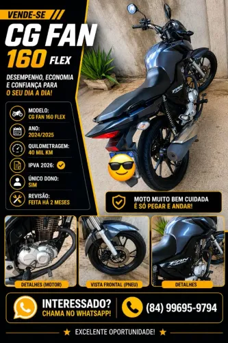 Honda CG 160 Fan 2024/2025- Muito Nova e Revisada