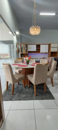 Conjunto 6 lugares redondo 100%MDF 