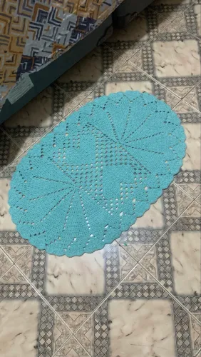 Tapete Oval de Crochê Artesanal - Novo