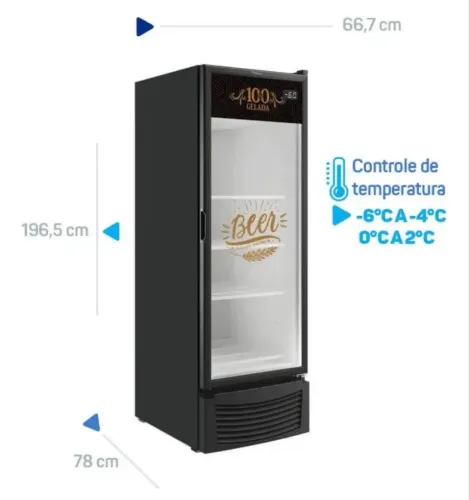 Cervejeira 569litros porta de vidro
