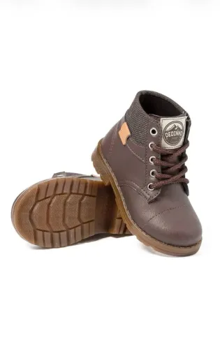 botinha bota dedinho do pe marrom infantil 