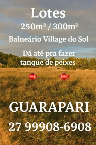 GUARAPARI LOTES COM NASCENTE, BALNEÁRIO VILLAGE DO SOL, parcelo, troco, INCLUÍDA escritura