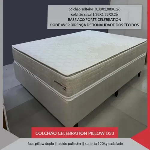 CONJUNTO CAMA BOX CASAL 1,38 CELEBRATION $1.499,00