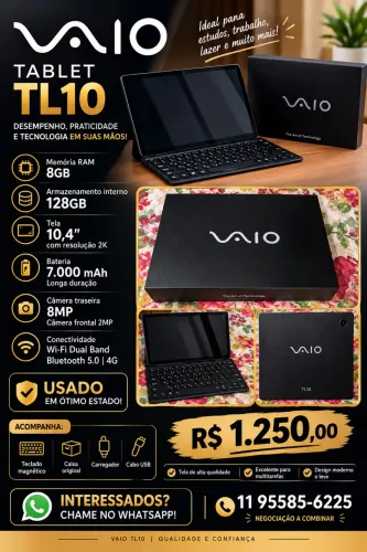 ? TABLET VAIO TL10 128GB + TECLADO ? R$ 1.250
