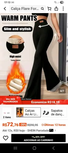 Calça legue flare da shein quentinha serve 44 entrego Artur Alvim são Miguel 