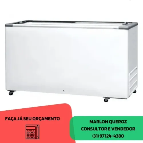 Freezer Horizontal Tampa de Vidro 503L Fricon 220V