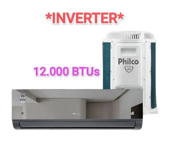 Ar Split Philco INVERTER 12000 BTUs Black + Novo + Nota + Cartão 12x!!  