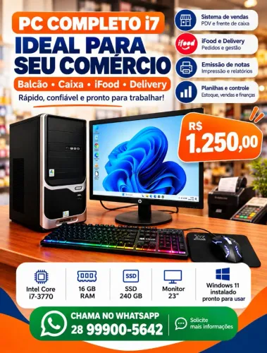 PC COMPLETO i7 IDEAL PARA COMÉRCIO