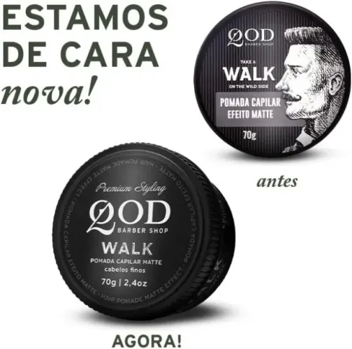 Pomada Capilar QOD Barber Shop Walk Efeito Matte
