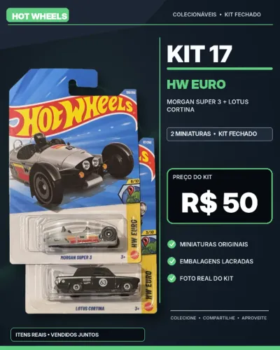 Kit 17 - Hot Wheels Lotus Cortina Morgan Super 3 2 carros