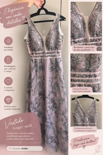 Vestido de festa/ casamento/ formatura (TAM P)