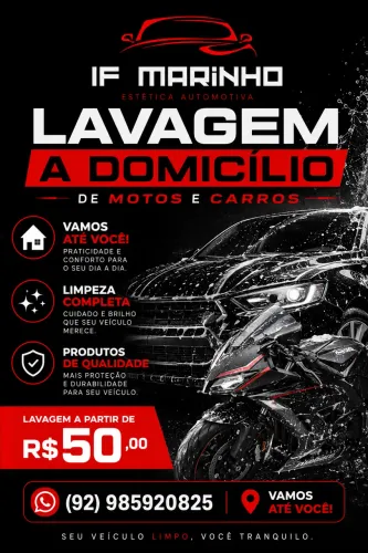 Lavagem de carro e moto a domicílio