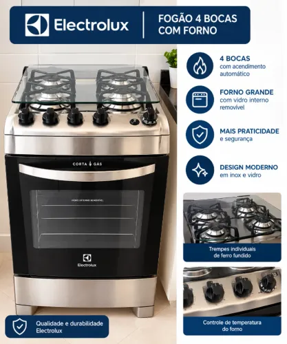 Fogão INOX Electrolux