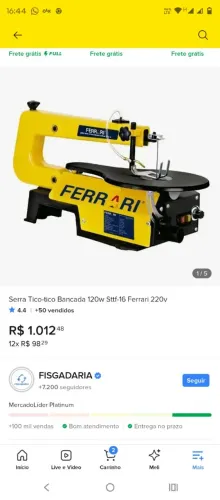 Tico tico de bancada Ferrari 127 volts