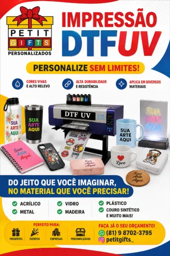 Impressão em DTFUV personalize tudo