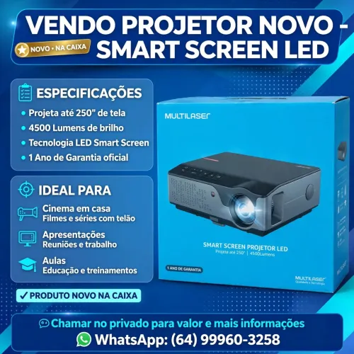 Projetor Multilaser Smart Screen 4500 Lumens NOVO NA CAIXA