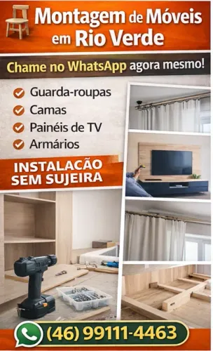 Montagem de Móveis e Cortinas em Rio Verde - Sem Sujeira e Rápido