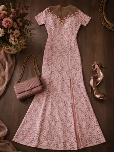 Vestido rosa claro maravilhosooooooo
