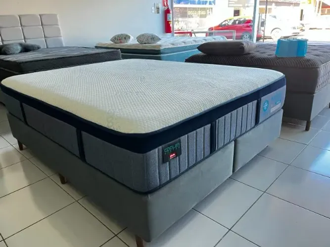 Cama Box Queen Pikolin Top de Linha Peça Show Room Visco Gel Alto Suporte 250 Kg Macio!