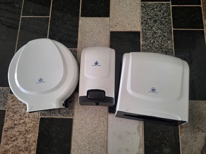 Kit Dispenser Banheiro Comercial Alfa - 3 Peças