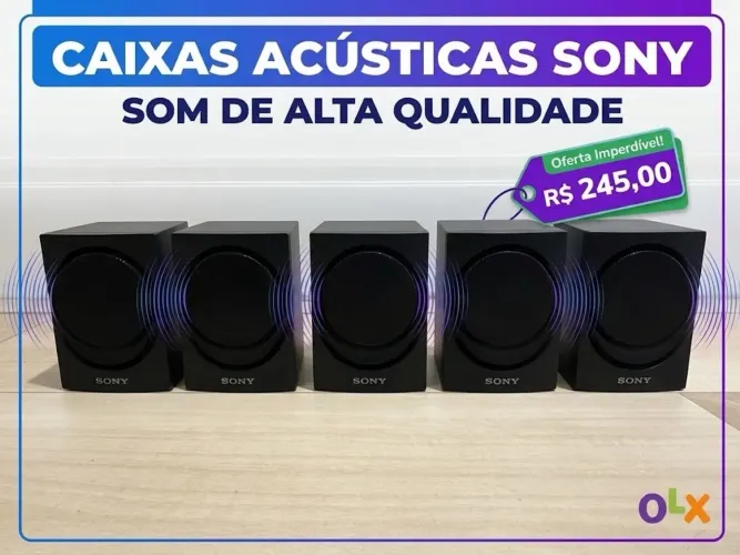 Kit 5 Caixas Acústicas Sony Home Theater (Central + Surround/Front) - Excelente Qualidade!