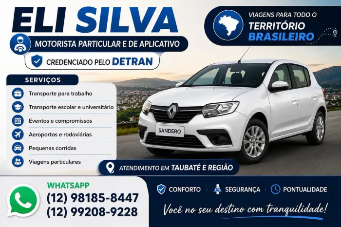 Motorista particular profissional credenciado pelo Detran