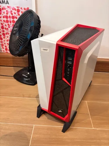 Gabinete Carbide Spec Alpha Branco e Vermelho Mid Tower com Janela CC-9011083-WW