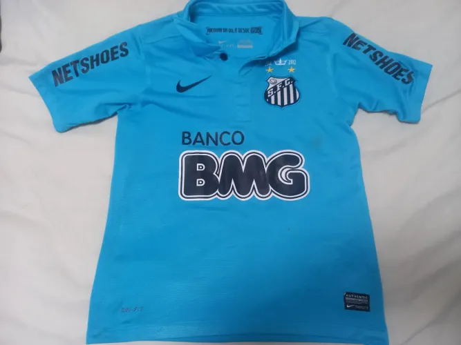 Camisa Santos azul veste tamanho 12 infantil