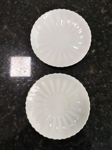 Antigo Par De Pires Pratos Canelados Porcelana Real Mauá Anos 50