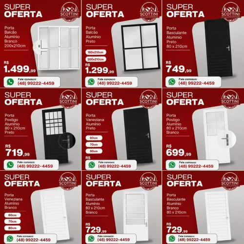 promoção de janelas e portas de alumínio