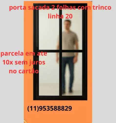 PORTA SACADA 2 FOLHAS COM TRINCO LINHA 20 COR PRETA PARCELAMOS EM 10XNO CARTÃO PGTO NA ENT