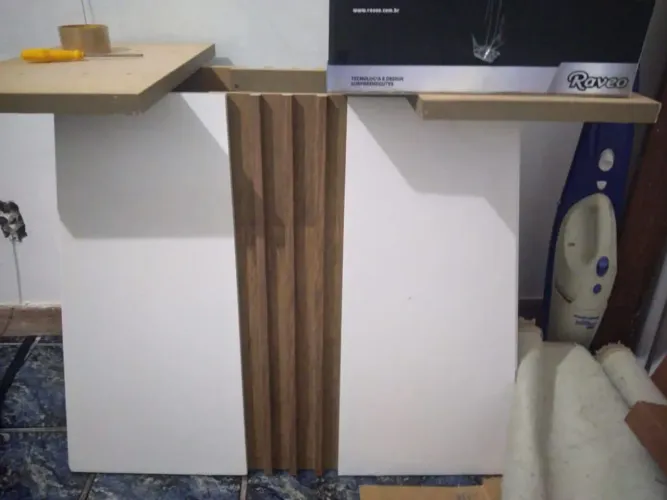 Base de mesa MDF com tampo de vidro 80x120