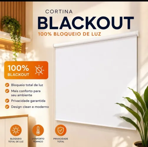 Persiana Rolo Cortina Blackout Premium 100% Bloqueio Total Da Luz Proteção UV